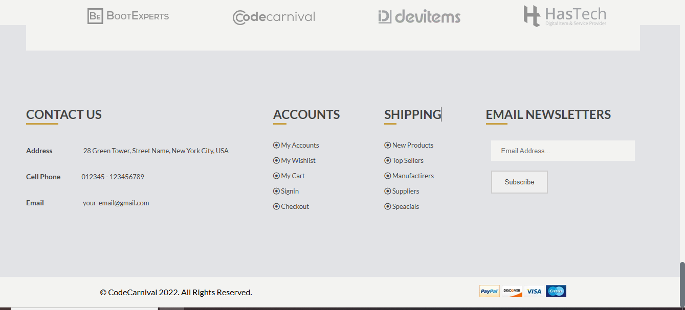 Responsive Minimalist Footer